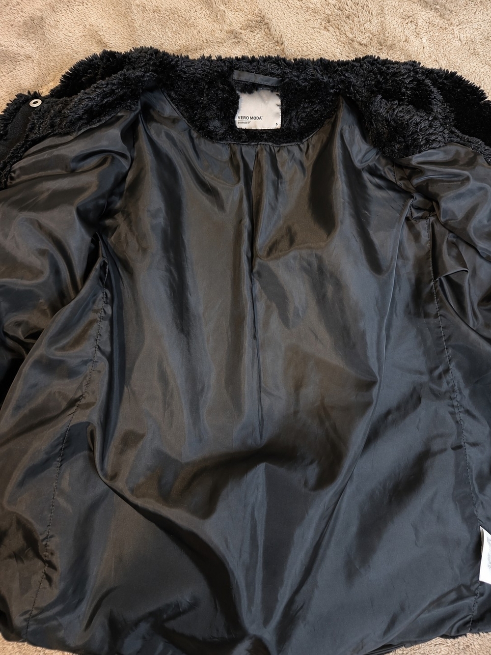 Vero Moda Black Plush Faux-Fur Teddy Jacket - Picture 6 of 8
